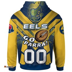 eels rugby hoodie custom go parra eels aboriginal patterns hoodie