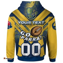 eels rugby hoodie custom go parra eels aboriginal patterns hoodie