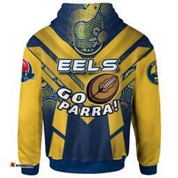 eels rugby hoodie custom go parra eels aboriginal patterns hoodie