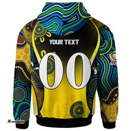 nrlw eels rugby hoodie custom eels womens rugby league with aboriginal dot painting player and number hoodie