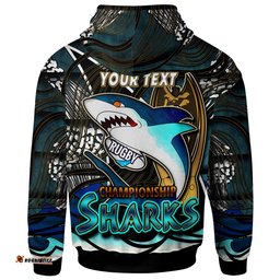 sharks rugby hoodie custom sharks league final series champions personalised name and number hoodie