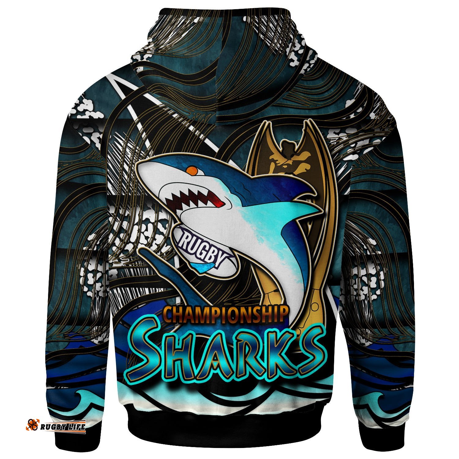 sharks rugby hoodie custom sharks league final series champions personalised name and number hoodie