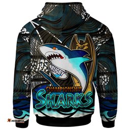 sharks rugby hoodie custom sharks league final series champions personalised name and number hoodie