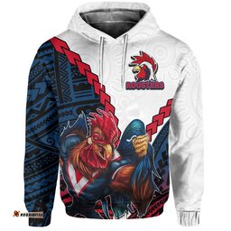roosters rugby hoodie mix polynesian