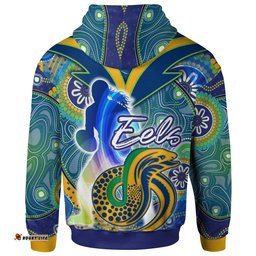nrlw eels rugby hoodie custom rugby ball indigenous aboriginal eels women hoodie