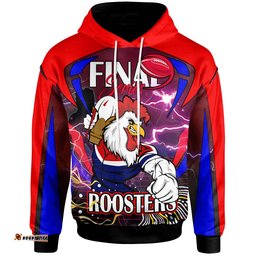 roosters rugby hoodie custom final series champions roosters rugby league player and number hoodie