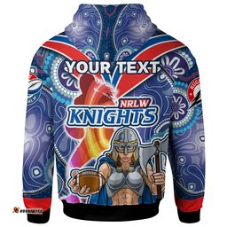 nrlw knights rugby hoodie custom rugby ball indigenous aboriginal knights women hoodie