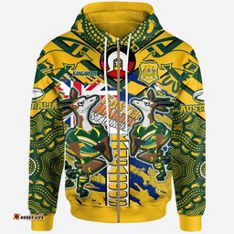 australia national rugby league team hoodie custom "faster harder stronger" kangaroos squad aboriginal pride hoodie