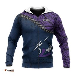 melbourne storm hoodie grunge polynesian tattoo nrl