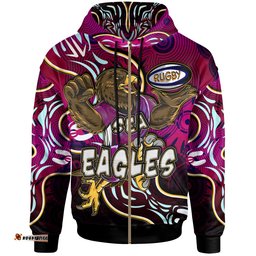 sea eagles rugby hoodie custom eagles rugby with aboriginal patterns personalised player and number hoodie