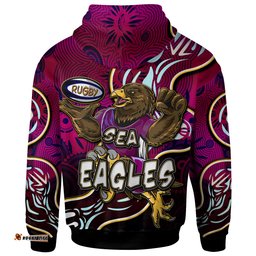 sea eagles rugby hoodie custom eagles rugby with aboriginal patterns personalised player and number hoodie