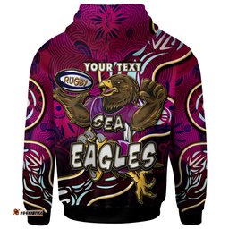 sea eagles rugby hoodie custom eagles rugby with aboriginal patterns personalised player and number hoodie
