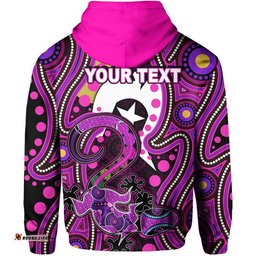 custom personalised naidoc aboriginal lizard hoodie pink style