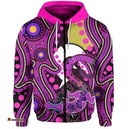 custom personalised naidoc aboriginal lizard hoodie pink style