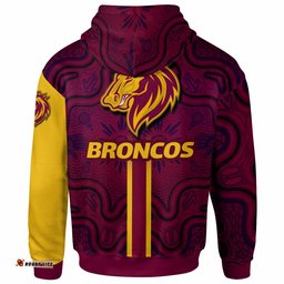 broncos rugby hoodie custom broncos logo aboriginal indigenous sport style hoodie