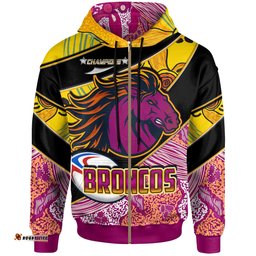 broncos rugby hoodie custom broncos horse rugby with aboriginal dot painting personalised player and number hoodie