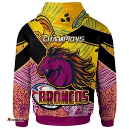 broncos rugby hoodie custom broncos horse rugby with aboriginal dot painting personalised player and number hoodie