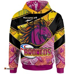 broncos rugby hoodie custom broncos horse rugby with aboriginal dot painting personalised player and number hoodie