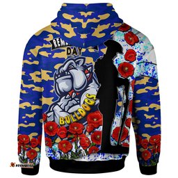 bulldogs rugby hoodie custom bulldogs remembrance day with red poppy hoodie