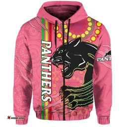 panthers rugby hoodie the mountain men aboriginal art dynamic pink version