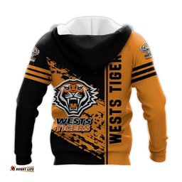 wests tigers hoodie quarter style nrl