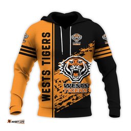 wests tigers hoodie quarter style nrl