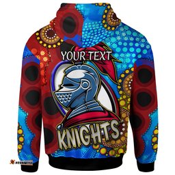 knights rugby hoodie custom knights ball australian aboriginal painting personalised player and number hoodie
