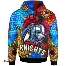 knights rugby hoodie custom knights ball australian aboriginal painting personalised player and number hoodie
