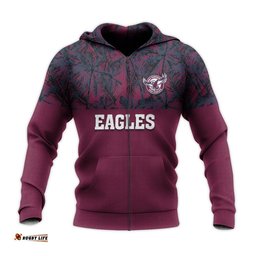 manly warringah sea eagles hoodie coconut tree nrl