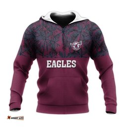 manly warringah sea eagles hoodie coconut tree nrl