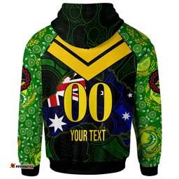 kangaroos rugby hoodie custom kangaroo national rugby league indigenous dreamtime player and number hoodie