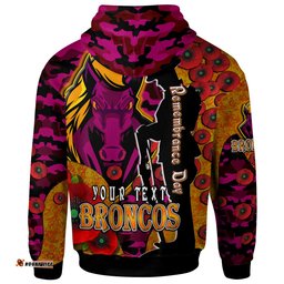 broncos rugby hoodie custom broncos remembrance day  we will not forget  quotes hoodie