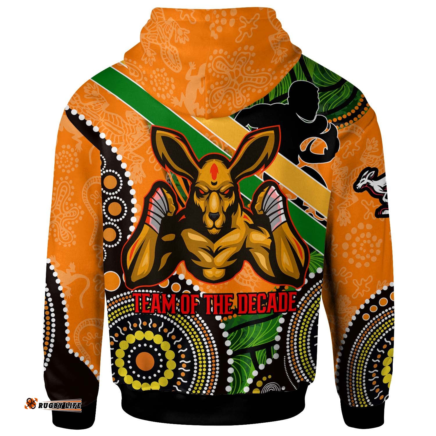 wallabies rugby hoodie custom australia national rugby championship with aboriginal culture player and number hoodie
