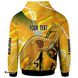 australia national rugby sevens team hoodie custom autralia 7s team rugby championship with aboriginal player and number hoodie