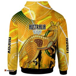 australia national rugby sevens team hoodie custom autralia 7s team rugby championship with aboriginal player and number hoodie