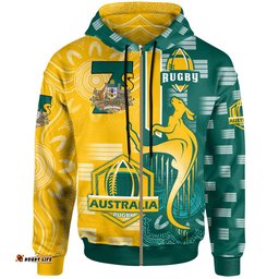 australian rugby sevens mens squad hoodie custom kangaroo rugby sport aboriginal patterns hoodie