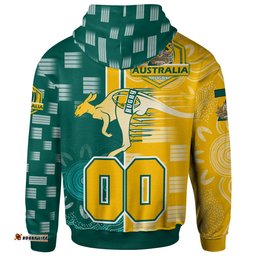 australian rugby sevens mens squad hoodie custom kangaroo rugby sport aboriginal patterns hoodie