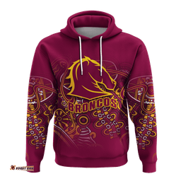custom personalised brisbane broncos rugby indigenous hoodie
