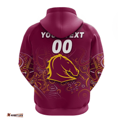 custom personalised brisbane broncos rugby indigenous hoodie