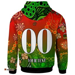 rabbitohs rugby hoodie custom 100 south rabbitohs premiership rugby with aboriginal culture player and number hoodie