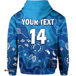 custom text and number nsw blues hoodie new south wales aboriginal art