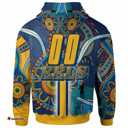 eels rugby hoodie custom eels logo aboriginal indigenous sport style hoodie