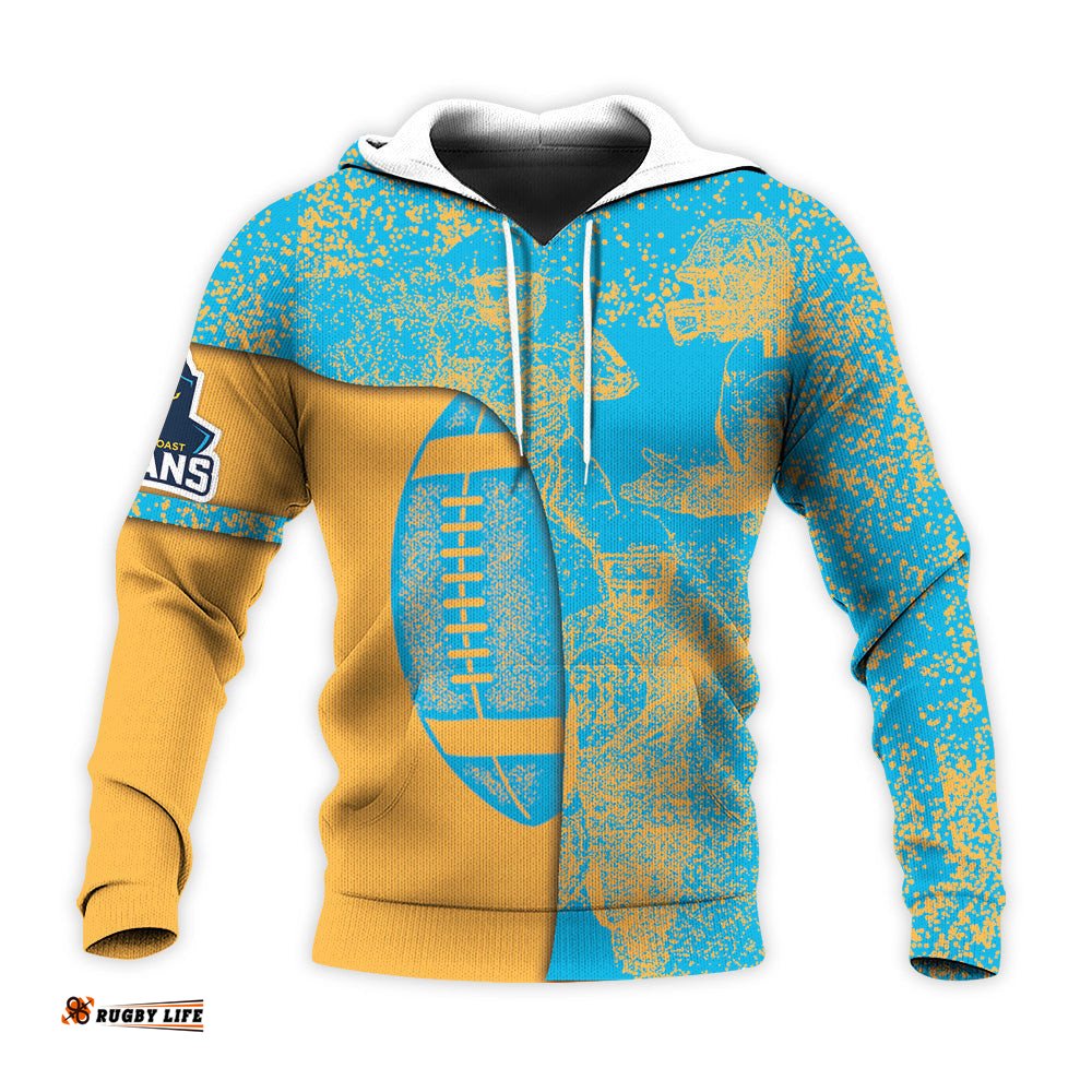 gold coast titans hoodie graffiti spray nrl