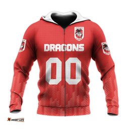 st george illawarra dragons hoodie logo sport ombre nrl