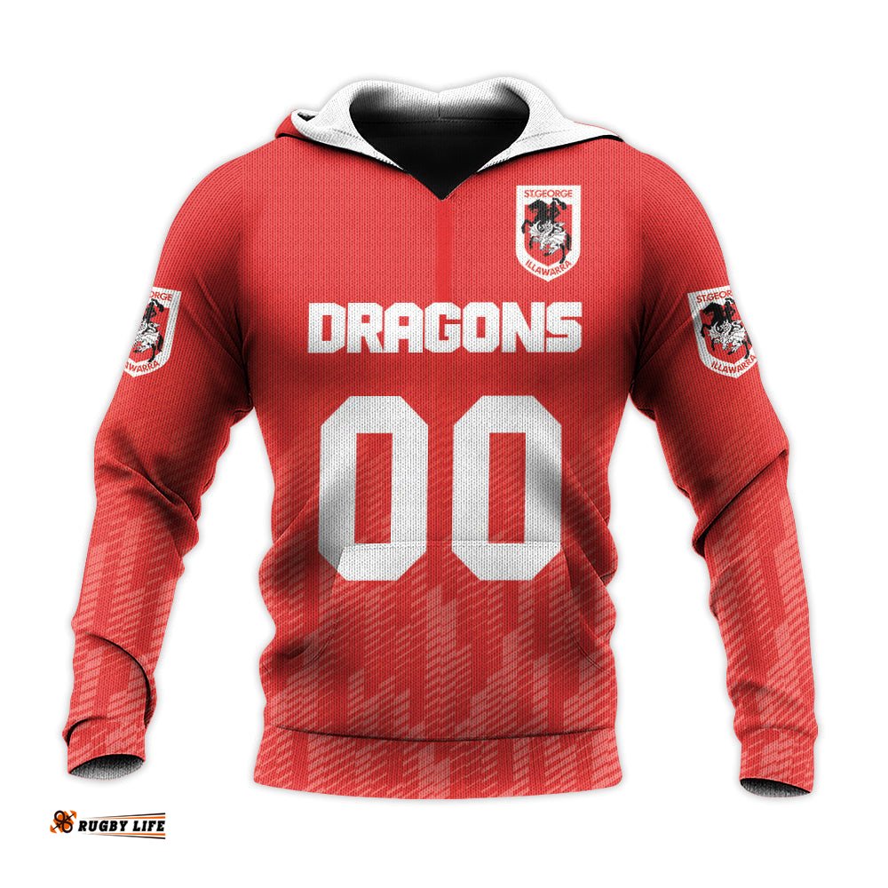 st george illawarra dragons hoodie logo sport ombre nrl