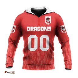 st george illawarra dragons hoodie logo sport ombre nrl