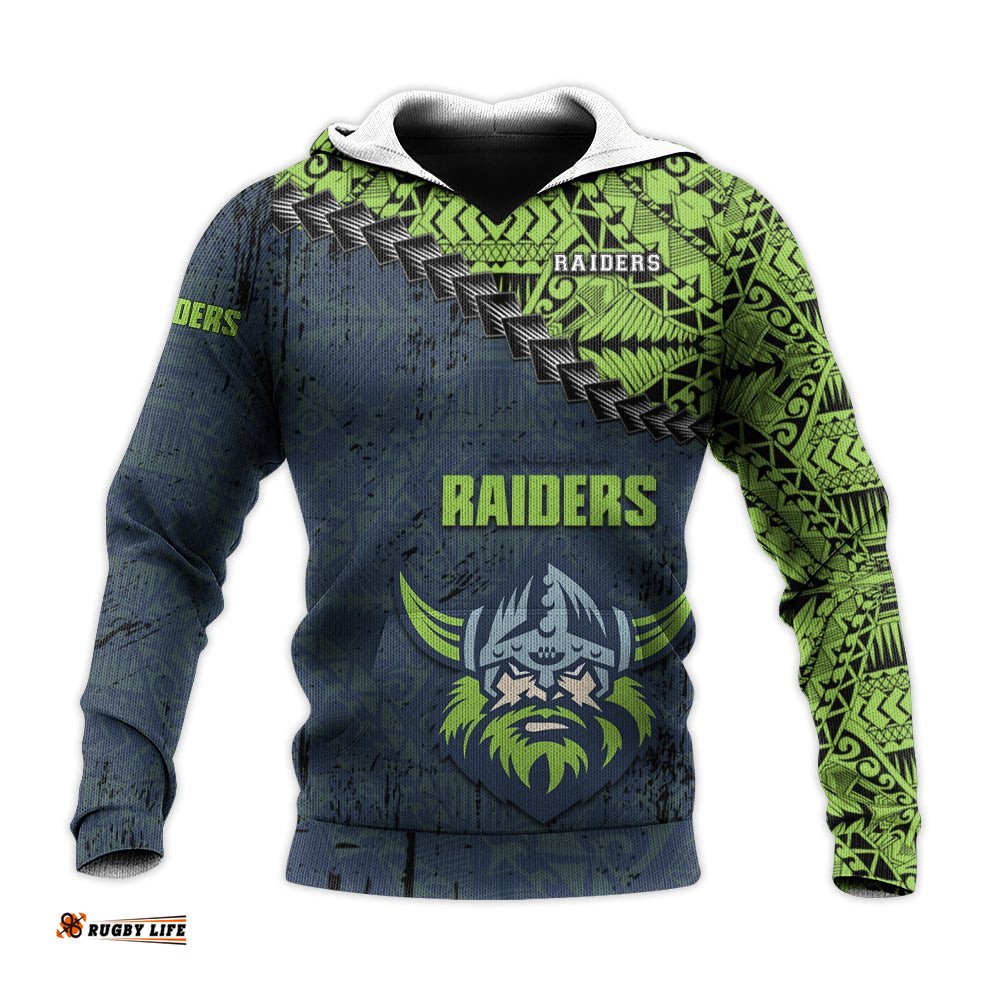 canberra raiders hoodie grunge polynesian tattoo nrl