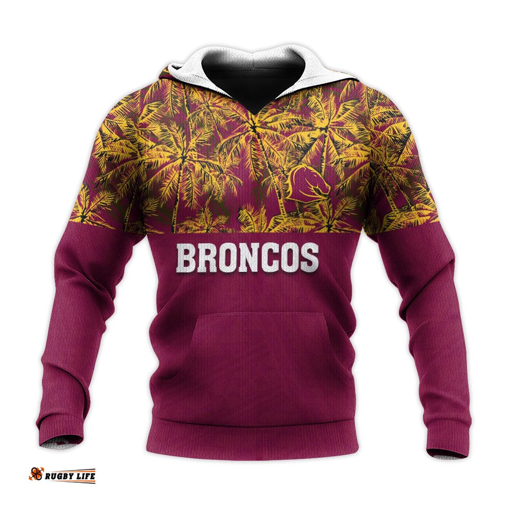 brisbane broncos hoodie coconut tree nrl