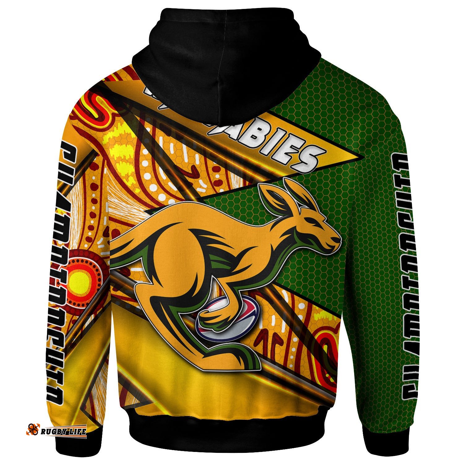 wallabies rugby hoodie custom kangaroo rugby ball rugby championship personalised player and number hoodie