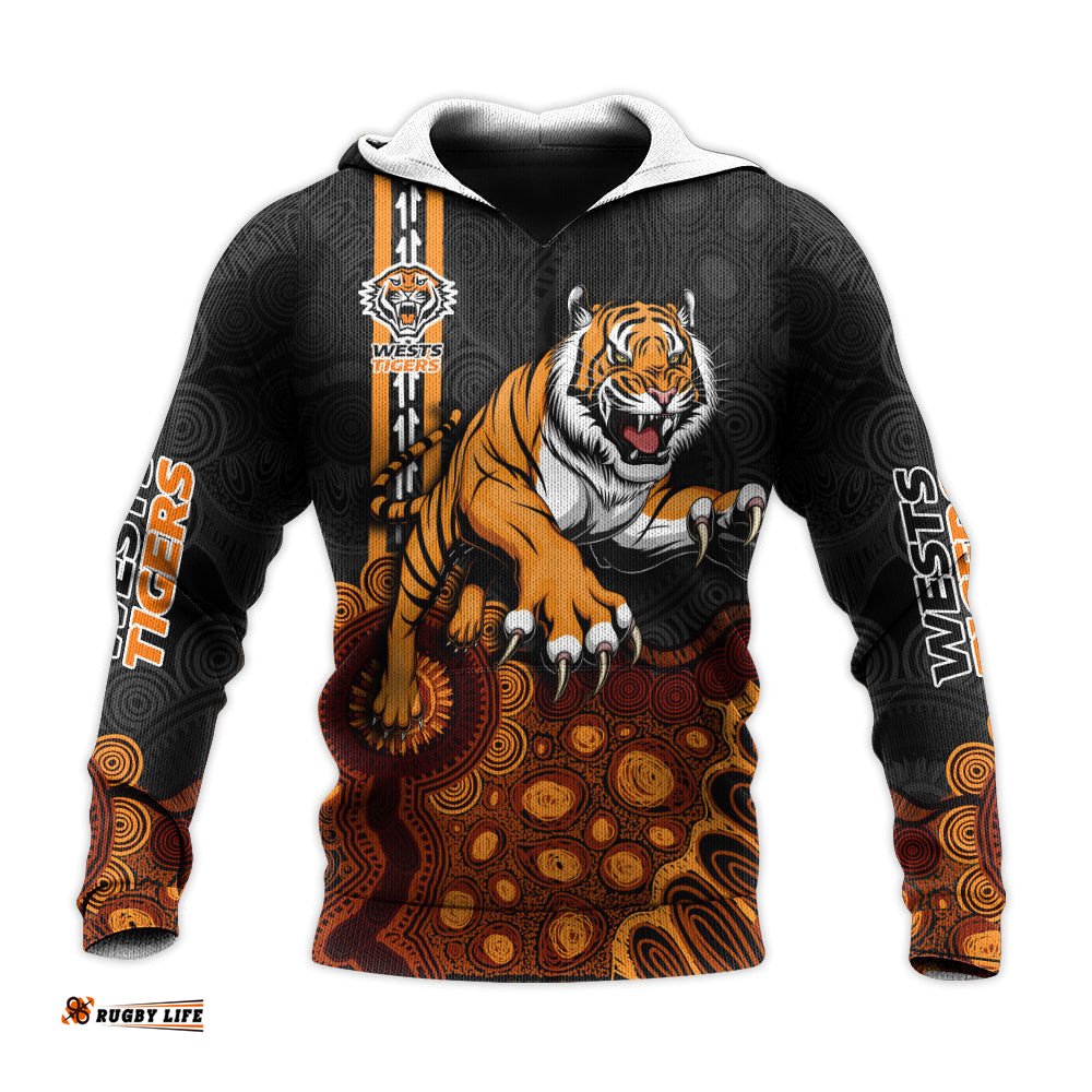 wests tigers aboriginal hoodie rugby indigenous kangaroo tracks nrl